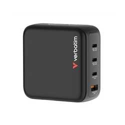 Verbatim (30240) Mini GaN Charger 140W With Display, 140W 4-Port + 140W USB-C to USB-C Cable