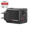 Verbatim (32217) GaN Wall Charger 65W 2 Port with Retractable Cable