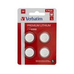 Verbatim (49533) CR2032 Battery Lithium 3V 4 Pack