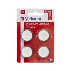 Verbatim (49534) CR2430 Battery Lithium 3V 4 Pack