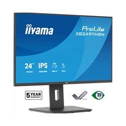 iiyama XB2497HSN-B1 24" IPS LCD USB-C Dock Display with 65W Charging, 4ms (1ms MPRT, Full HD 1920x1080, 350 cd/m2 Brightness, R