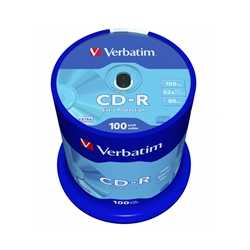 Verbatim (43411) CD-R 52X 700MB 100 Pack Spindle Datalife Plus