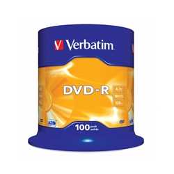 Verbatim (43549) DVD-R 16X 100 Pack Spindle 4.7GB Matt Silver
