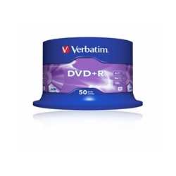 Verbatim (43550) DVD+R 16X 4.7GB 50 Pack Spindle Matt Silver