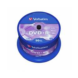 Verbatim (43550) DVD+R 16X 4.7GB 50 Pack Spindle Matt Silver