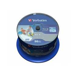 Verbatim (43812) BD-R SL Datalife 25GB 6X 50 Pack Spindle Wide Printable No ID