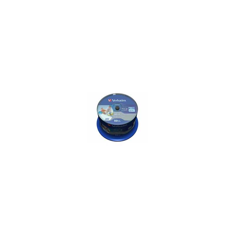 Verbatim (43812) BD-R SL Datalife 25GB 6X 50 Pack Spindle Wide Printable No ID