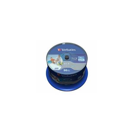 Verbatim (43812) BD-R SL Datalife 25GB 6X 50 Pack Spindle Wide Printable No ID