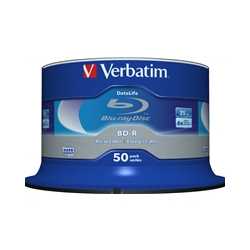 Verbatim (43838) BD-R SL Datalife 25GB 6X 50 Pack Spindle No ID