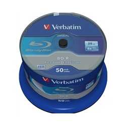 Verbatim (43838) BD-R SL Datalife 25GB 6X 50 Pack Spindle No ID
