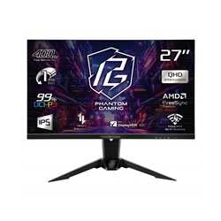 ASRock Phantom Gaming PG27QFW2A 27 Inch QHD (2560 x 1440) IPS Gaming Monitor, 400Hz 1ms (MPRT) Response Time, 2 x HDMI 2.0, 1 x 