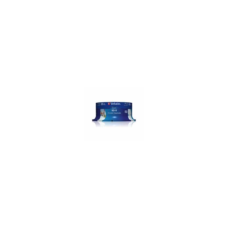 Verbatim (43811) BD-R SL Datalife 25GB 6X 25 Pack Spindle Wide Printable NO ID