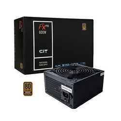 CiT 600W ATX Power Supply, 80+ Efficiency, 120mm Silent Fan, Active PFC, PCIe, SATA & Molex Connectors, Black PSU for Gaming & D
