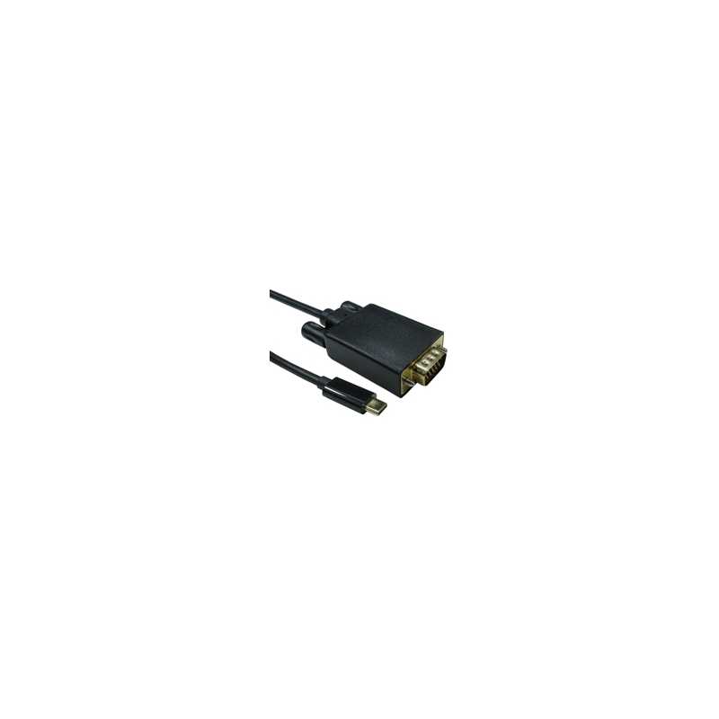 USB-C to VGA 1080P 60HZ  1 Meter Black Data Cable
