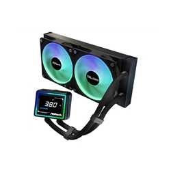 ASRock Challenger 240 Digital AIO Liquid CPU Cooler, 240mm Radiator, Dual 120mm PWM ARGB Fans, 3" Digital Display, Intel LGA170