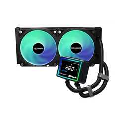 ASRock Challenger 240 Digital AIO Liquid CPU Cooler, 240mm Radiator, Dual 120mm PWM ARGB Fans, 3" Digital Display, Intel LGA170
