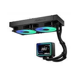 ASRock Challenger 240 Digital AIO Liquid CPU Cooler, 240mm Radiator, Dual 120mm PWM ARGB Fans, 3" Digital Display, Intel LGA170