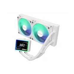 ASRock Challenger 240 Digital AIO Liquid CPU Cooler, 240mm Radiator,White, Dual 120mm PWM ARGB Fans, 3" Digital Display, Intel 