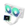 ASRock Challenger 240 Digital AIO Liquid CPU Cooler, 240mm Radiator,White, Dual 120mm PWM ARGB Fans, 3" Digital Display, Intel 