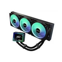 ASRock Challenger 360 Digital AIO Liquid CPU Cooler, 360mm Radiator, Triple 120mm PWM ARGB Fans, 3? Digital Display, Intel LGA17