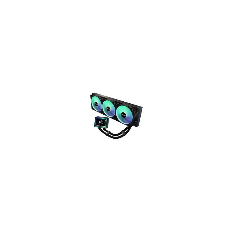 ASRock Challenger 360 Digital AIO Liquid CPU Cooler, 360mm Radiator, Triple 120mm PWM ARGB Fans, 3? Digital Display, Intel LGA17
