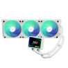 ASRock Challenger 360 Digital White AIO Liquid CPU Cooler, 360mm Radiator, Triple 120mm PWM ARGB Fans, 3? Digital Display, Intel