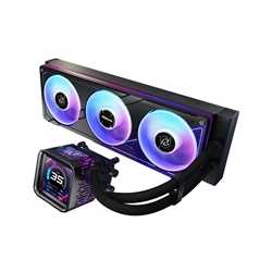 ASRock Phantom Gaming 360 LCD AIO Liquid CPU Cooler, 360mm Radiator, Triple 120mm PWM ARGB Fans, LCD Display, Intel LGA1700/1851