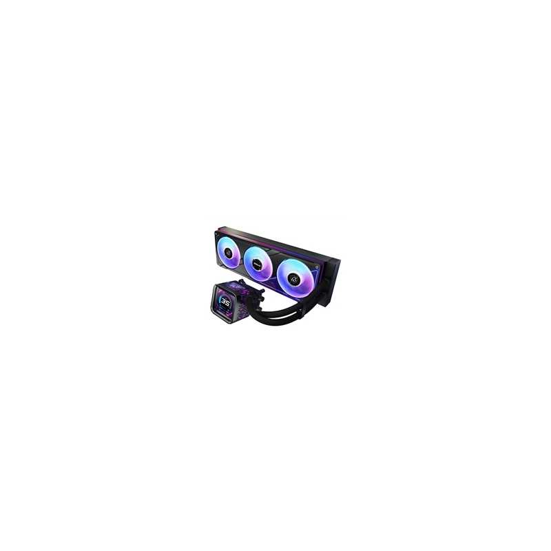 ASRock Phantom Gaming 360 LCD AIO Liquid CPU Cooler, 360mm Radiator, Triple 120mm PWM ARGB Fans, LCD Display, Intel LGA1700/1851