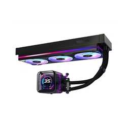 ASRock Phantom Gaming 360 LCD AIO Liquid CPU Cooler, 360mm Radiator, Triple 120mm PWM ARGB Fans, LCD Display, Intel LGA1700/1851