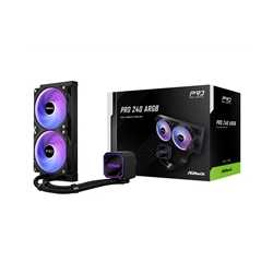 ASRock Pro 240 ARGB AIO Liquid CPU Cooler, 240mm Radiator, Dual 120mm PWM Fans, Addressable RGB, Intel LGA1700/1851 & AMD AM5/AM