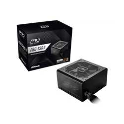 ASRock PRO-750B 750W ATX Power Supply Unit, 80 Plus Bronze Certified, 120mm Silent Cooling Fan, High Efficiency PSU