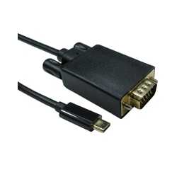 USB C to VGA 1080P 60HZ  2 Meter Black Data Cable