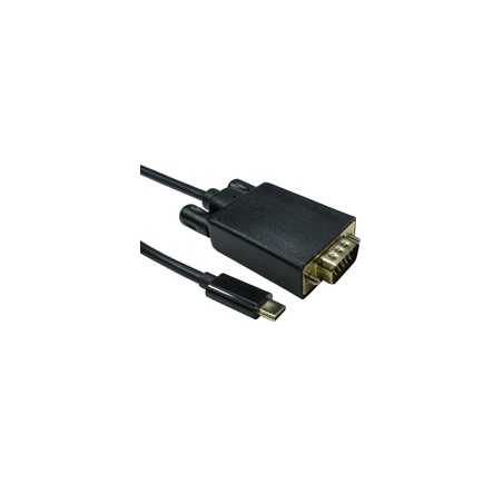 USB C to VGA 1080P 60HZ  2 Meter Black Data Cable