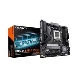 Gigabyte B850M Eagle WIFI6E AMD AM5 Socket Motherboard, Micro ATX, 4x DDR5 Slots, 2x M.2 Sockets, Fitted I/O Shield, 2.5GbE LAN,