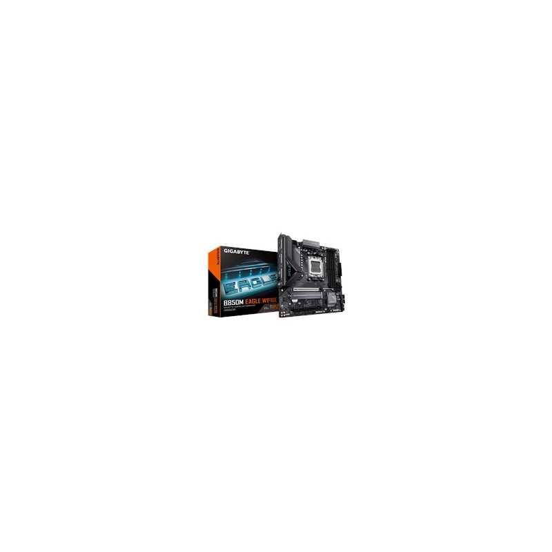 Gigabyte B850M Eagle WIFI6E AMD AM5 Socket Motherboard, Micro ATX, 4x DDR5 Slots, 2x M.2 Sockets, Fitted I/O Shield, 2.5GbE LAN,
