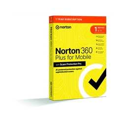 Norton 360 Plus Mobile 1 Device 1-year Subscription, Includes Secure VPN, Password Manager, Dark Web Monitoring and AI-Powered S