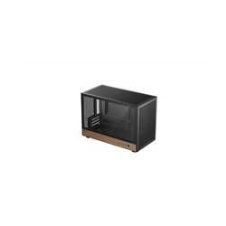 DeepCool CH260 Micro-ATX Mini Tower PC Gaming Case, Wood, Tempered Glass Side Panel USB Type-C High Airflow Supports ATX PSU & R