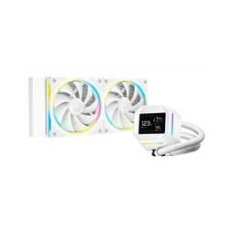 DeepCool LM240 White Liquid CPU Cooler with 2.4" IPS Display, 240mm AIO, Dual 120mm ARGB Fans, Anti-Leak Technology, PWM Pump, 