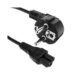 EU 2 Pin Plug To IEC C5 60cm  Mains Extension Cable - Black