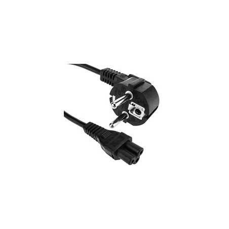 EU 2 Pin Plug To IEC C5 60cm  Mains Extension Cable - Black