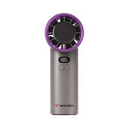Verbatim (32342) Cool 'n' Go Ice Touch Handheld Fan - Grey/Purple
