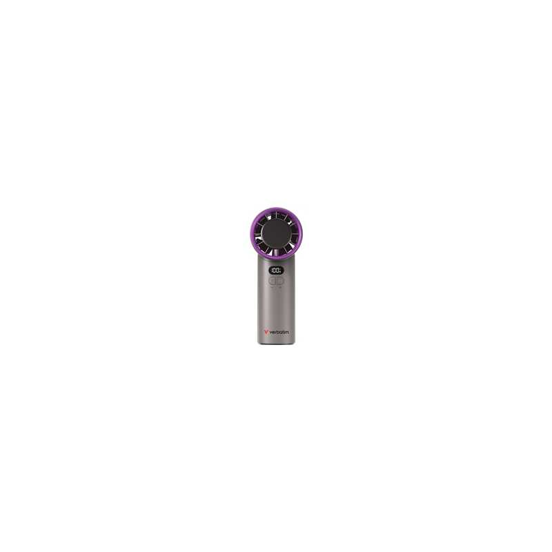 Verbatim (32342) Cool 'n' Go Ice Touch Handheld Fan - Grey/Purple