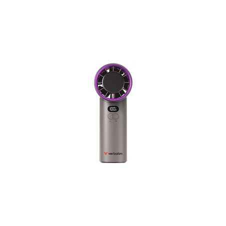 Verbatim (32342) Cool 'n' Go Ice Touch Handheld Fan - Grey/Purple