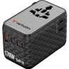 Verbatim (30190) Charge 'n' Travel 170W Universal Travel Adapter Black, Charge Up To 6 Devices AT Once