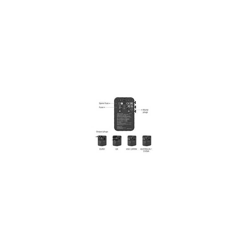 Verbatim (30190) Charge 'n' Travel 170W Universal Travel Adapter Black, Charge Up To 6 Devices AT Once