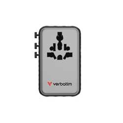 Verbatim (30190) Charge 'n' Travel 170W Universal Travel Adapter Black, Charge Up To 6 Devices AT Once