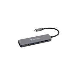 Verbatim (32156) USB-C Essentials Multiport Hub 6 Port With Card Reader, Supports Up To 100W Power Delivery, SD/MicroSD Slots Su