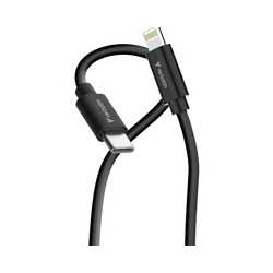 Verbatim (32392) Essentials Sync & Charge USB-C to Lightning Cables (2 pack) Black & White, 1m, 27W PD, 480Mbps, USB Power Deliv