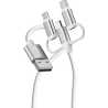 Verbatim (32394) Essentials 3-in-1 Sync & Charge Cable USB-A to Micro-B, USB-C and Lightning, 1m, 18W QC, 480Mbps, Quick Charge 