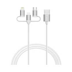 Verbatim (32394) Essentials 3-in-1 Sync & Charge Cable USB-A to Micro-B, USB-C and Lightning, 1m, 18W QC, 480Mbps, Quick Charge 